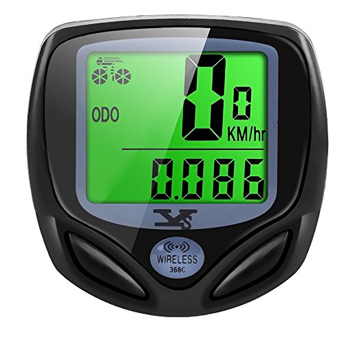 10. Bicycle Speedometer and Odometer Wireless Waterproof with Digital LCD Display by SY